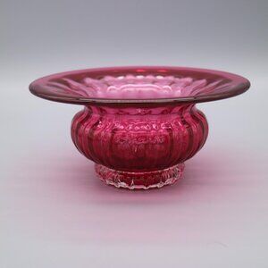 Rossi Glass Beautiful Cranberry Glass Relish Bowl